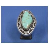 Vtg S.S. Navajo Turq Gil Platero Ring 17.56GMS TW