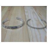 Two Inspirational Bracelets Silvertone