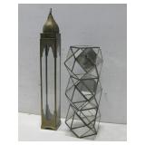 Vtg Glass & Brass Displays Tallest 24.75'