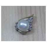 10K Gold & S.S. Pearl Pendant Hallmarked AU