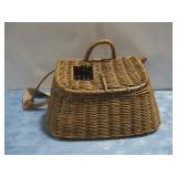 Vtg Wicker Fishing Creel