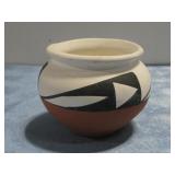 Signed Native American Pottery 3.5' Tall