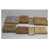 Eight Assorted Wood Cigar Boxes See Info