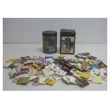 Two Vtg Tins W/Vtg Assorted Matchbooks