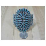 N/A S.S. Large Cluster Turquoise Cuff Bracelet See