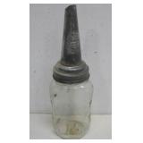 Vtg Master Mfg.Co Oil Spout On 6' Vtg Glass Jar