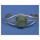 Vtg S.S. N/A Polychrome Spiderweb Turq Bracelet