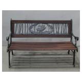 Wood & Cast Iron Garden Bench Wild Life Scene See