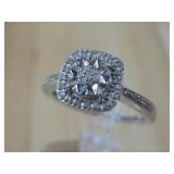 S.S. SK Moissanite Ring Hallmarked