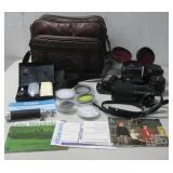 Vtg Camera Lenses, Flash, Light Stick & More