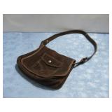 Vtg Suede Leather Crossbody Handbag/ Purse