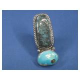 Sterling Silver Native American Turq Ring See Info