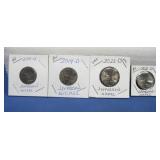 Four Jefferson Nickels (Brilliant Uncirculated)