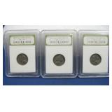 Three Consecutive Early Jefferson Nickels See Info