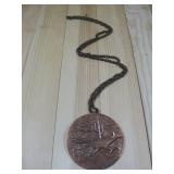 Bell Copper Roadrunner Necklace Vtg