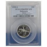 Silver 1999-S 25ï¿½ Delaware PCGS Graded