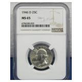 Silver 1946-D 25ï¿½ NGC Graded