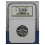 Silver 2001-S 25ï¿½ Rhode Island NGC Graded