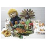 Hand Puppet , Bunny & Assorted Fall Decor