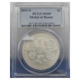 Silver Commemorative 2011-S Medal Of Honor See