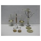 Vtg Brass & Metal Tipping Scales Tallest 19'