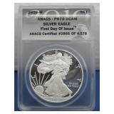 Silver Eagle Graded 2010-W ANACS-PR70 See Info