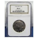 Silver 1966 SMS 50 Cent MS67 Kennedy Half Dollar