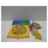 Three Korean Bojagi Scarves Nine Hanging Charms