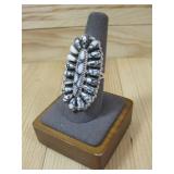 Navajo S.S. White Buffalo Ring Hallmarked DB See