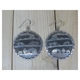 Navajo S.S Storyteller Earrings Hallmarked 24g T.W