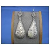 Vtg Sterling Silver Native American Earrings