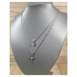 1 S.S Blue Topaz W/1 Emerald Pearl Marcasite See;