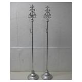 Two Decorative Metal Stands W/Hook 33'