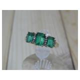 10K Gold Emerald Ring 2.3g T.W Tested Hallmarked