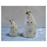 Two Pottery Sheep Statues Tallest 9'