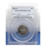 Graded 2001-S PCGS PR69D CAM Nickel