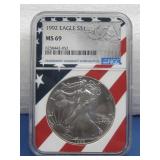 Fine Silver 1 Oz. Graded 1992  American See