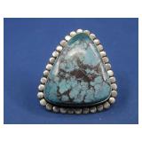 Silvertone SW Style Turquoise Ring