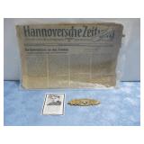 WWII German Death Card Close Combat Clasp More See