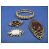 Victorian Revival Bangle & Brooches