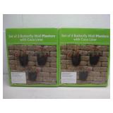 Two NIP Set Of 3 Butterfly Wall Planters