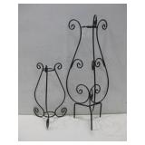 Two Metal Swirl Home Decor/Stands Largest 25.5'