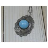 Whirling Log Rt 66.Pendant Necklace Nickel Silver