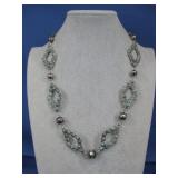 S.S. Navajo Pearl Bead Turq Necklace 47.2G