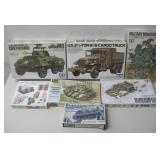 Seven Vtg Tanks & Military Figure Model Kits See