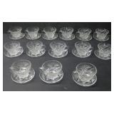 14 Vtg Anchor Hocking Starburst Tea Cups/Saucers