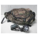 Cabela's Woodland Camo Harness Bag & Trekker Lamp