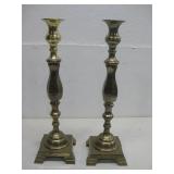 Vtg Brass Candlestick Holders 17.5' Tall