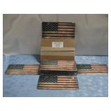 NIP 25 Rustic American Flag Metal License Plates