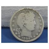 Silver 1899 Barber Quarter Dollar